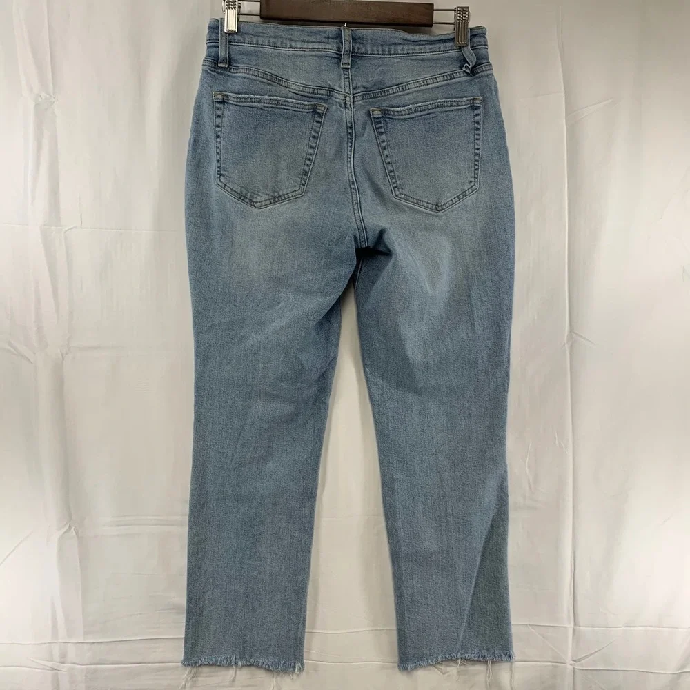 Oliver Logan Crosby Jeans‎ Womens 27 Light Wash Blue Relaxed Taper Raw Hem